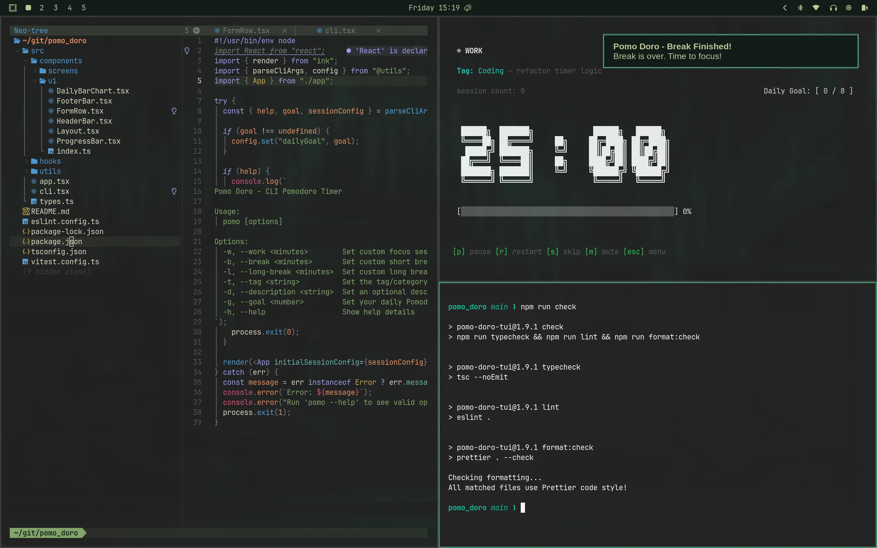 Alert View: Break Finished